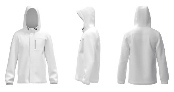 istock Men’s hooded raincoat jacket. isolated 1714705980