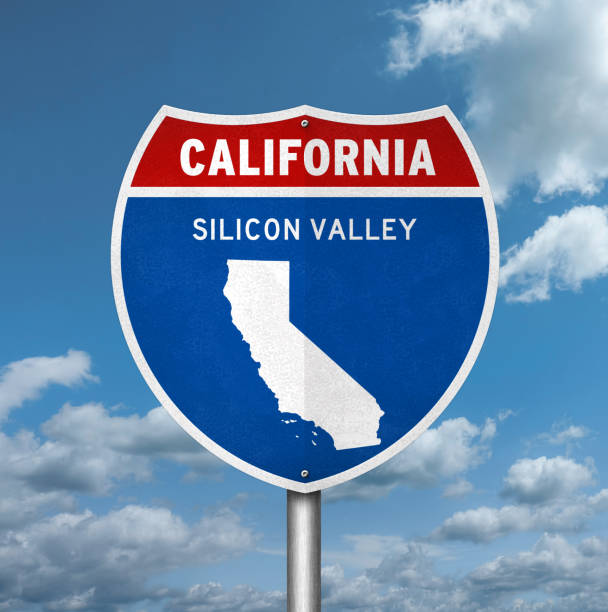 istock Silicon Valley in US State California road sign information 1714766064