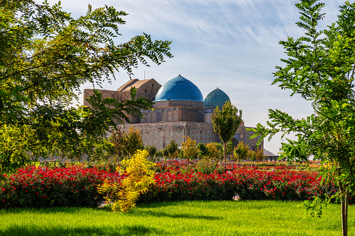 The famous medieval mausoleum of Khoja Akhmet Yassawi in the Kazakh city of Turkestan - the heart of the Turkic world