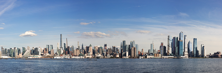 Panoramic view of the new Hudson Yards skyscrapers and Midtown Manhattan new skyline.