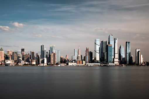 Panoramic view of the new Hudson Yards skyscrapers and Midtown Manhattan new skyline.