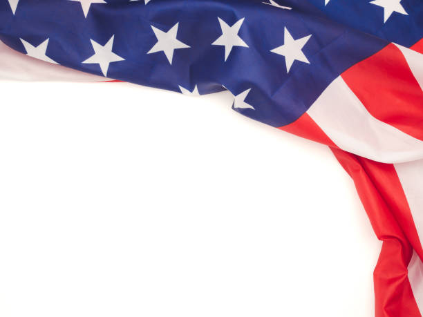 istock Part of the American flag on a white background 1714795979