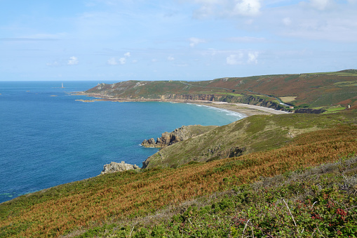 The Sentier des Douaniers (GR 223) along Cotentin peninsula in late summer