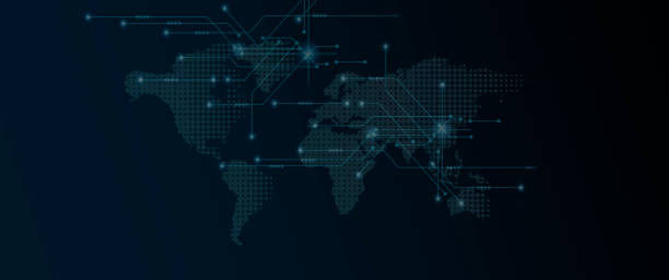 istock An illuminating world map set against a deep, midnight backdrop, vivid colors highlighting the countries and continents. Abstract technology background. 1714812283