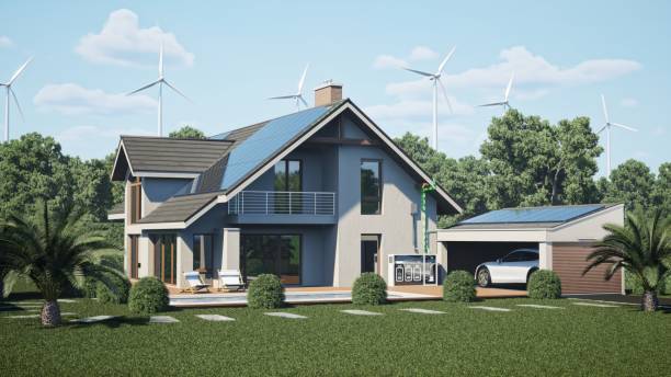 istock Eco House With Solar Panels And Windmills To Use Alternative Energy 1714825726