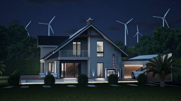 istock Eco Home With Solar Panels And Windmills To Use Alternative Energy 1714826250