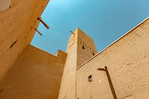 Sandstone wall in Al Masmak Palace Museum in Riyadh Saudi Arabia