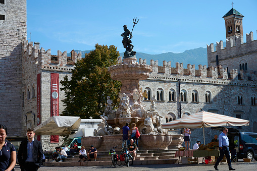 The city square is surrounded by old historical buildings with architecture going back to Medieval and Renaissance. Trento is considered on of the best cities in Northern Italy. The square has a great fountain \