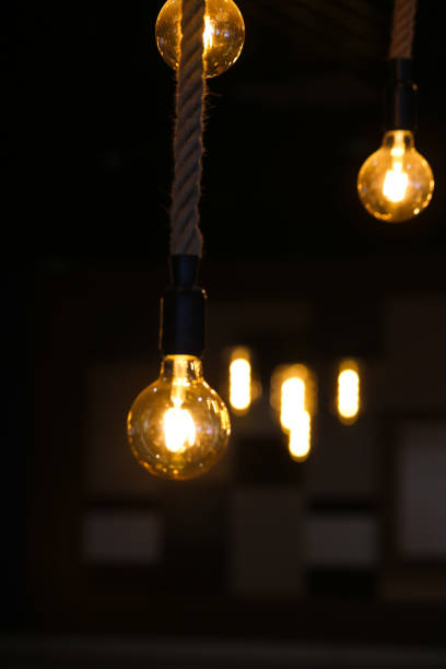istock Rustic yellow lamps in luxury venue 1714871319
