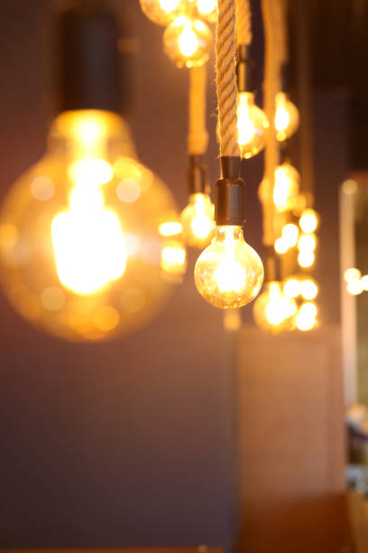 istock Rustic yellow lamps in luxury venue 1714871323