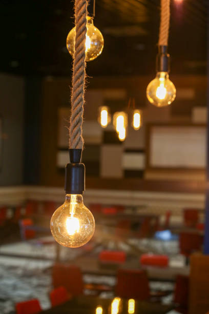 istock Rustic yellow lamps in luxury venue 1714871374