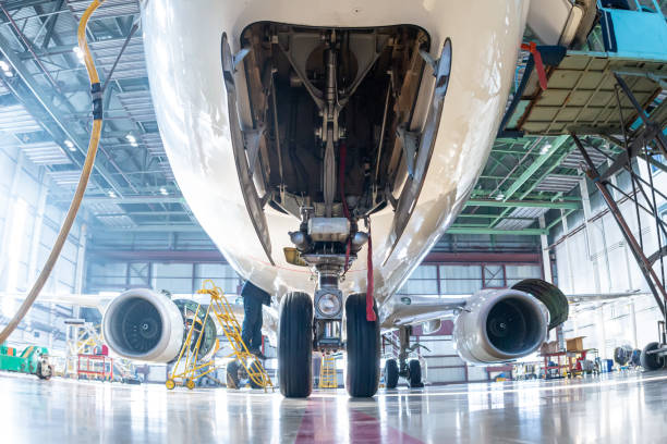 istock White passenger airliner in the hangar 1714873065