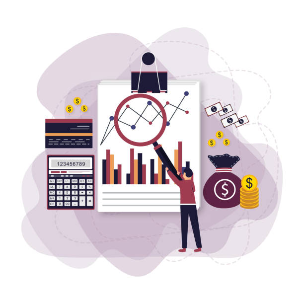 istock Finance and Economy vector, banking, accounting transactions, e-invoice service .Tax calculation, budget calculation, accounting, paperwork concept 1714900776