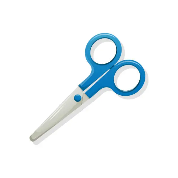 Vector illustration of Blue scissors