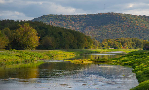 istock Autumn landscape perfect weather day during golden hour setting sun 1714901991