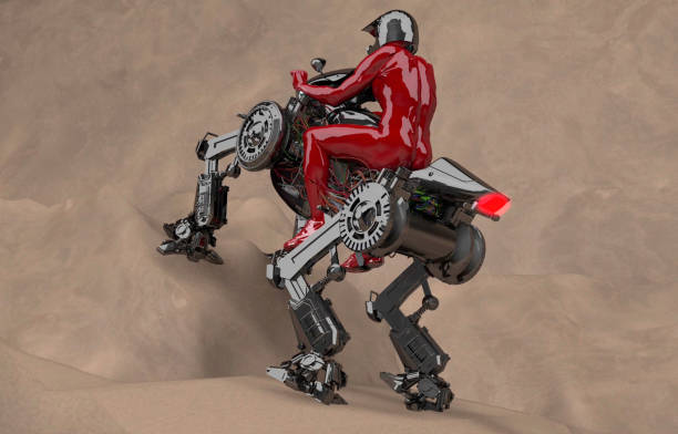istock Rider Driving Robot Goat Climbing Mountain 1714902124