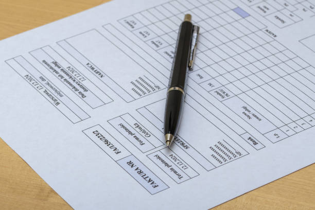 istock Sample Polish VAT paper invoice lying on the table, 1714907457