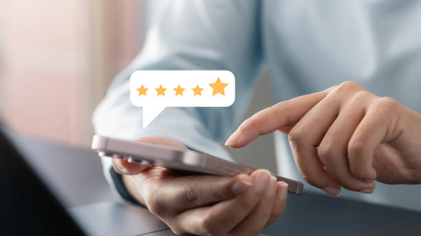 istock Customer Satisfaction Survey concept, 5-star satisfaction, service experience rating online application, customer evaluation product service quality, satisfaction feedback review, good quality most. 1714910380