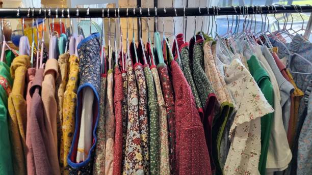 istock Dresses and robes on the store's hanger. 1714911667