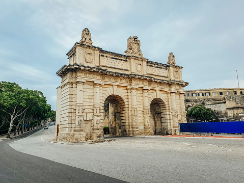 Floriana Gate to Valletta or Porte des Bombes, Malta