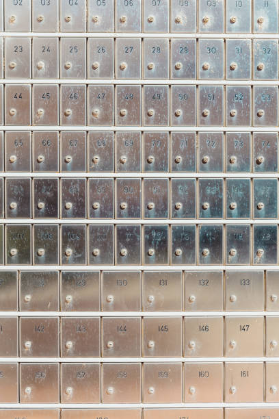 istock Numbered metal safes to hide secrets in a post office. 1714937494