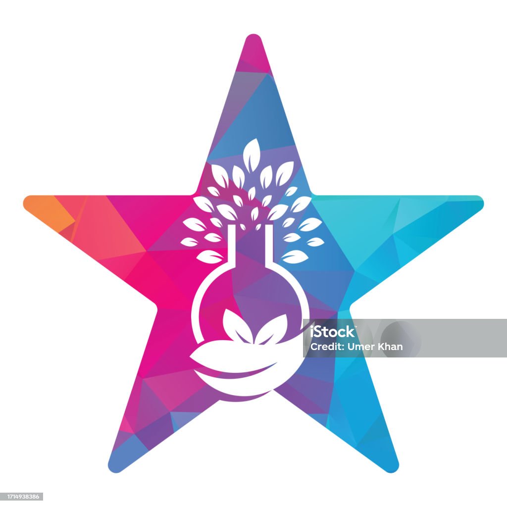 Tree Star Shape Lab Tree Star Shape Concept Logo Stock Illustration - Download Image ...