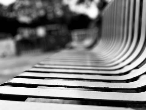 istock Abstract of a metal park bench 1714941655