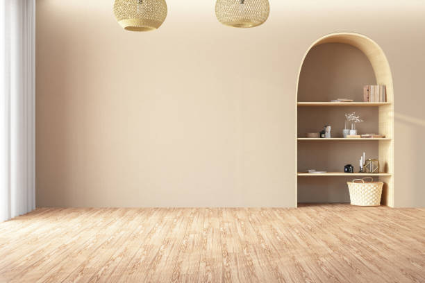 istock Unfurnished Room with Empty Beige Wall 1714942133