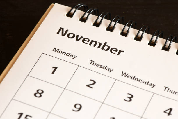 istock NOVEMBER page from the office calendar. 1714943166