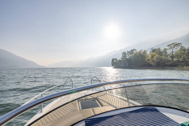 istock Luxury small boat on lake 1714944289