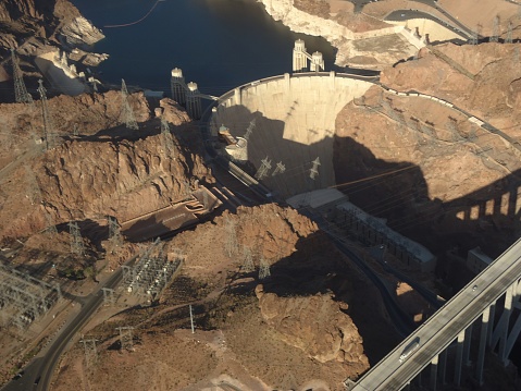 Aerial view Hoover Dam , Nevada, USA.