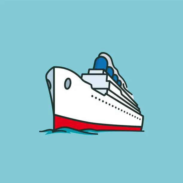 Vector illustration of Vintage cruise ship vector illustratíon