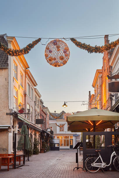 istock Bars and restaurants with christmas decoration in Den Bosch 1715002125