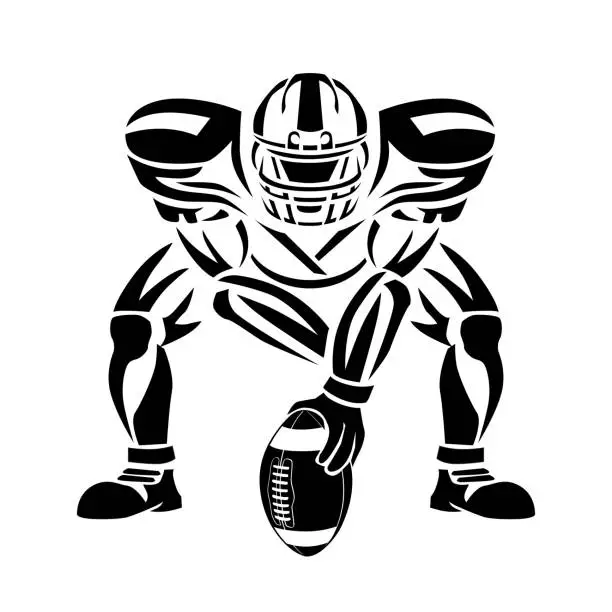 Vector illustration of American football Center player