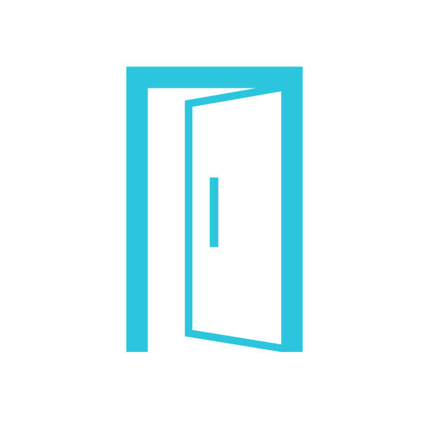 Door open, icon, symbol. From blue icon serie. Design element. vector art illustration
