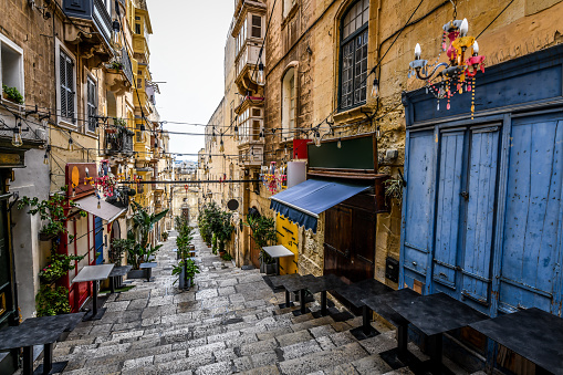 The Steps Of St. Lucia's Street In Valletta, Malta