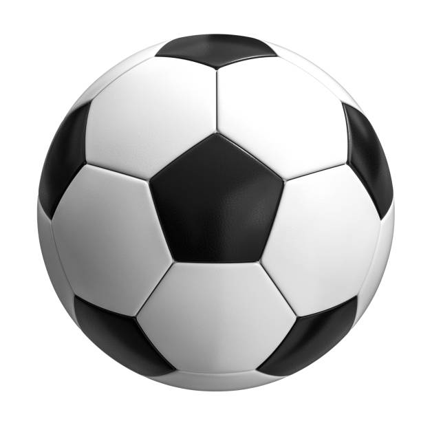 Pallone da calcio classico isolato su bianco. - foto stock