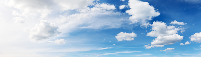 Cloudscape on the blue sky in sunny day in summer. Concept of the wallpaper and background.