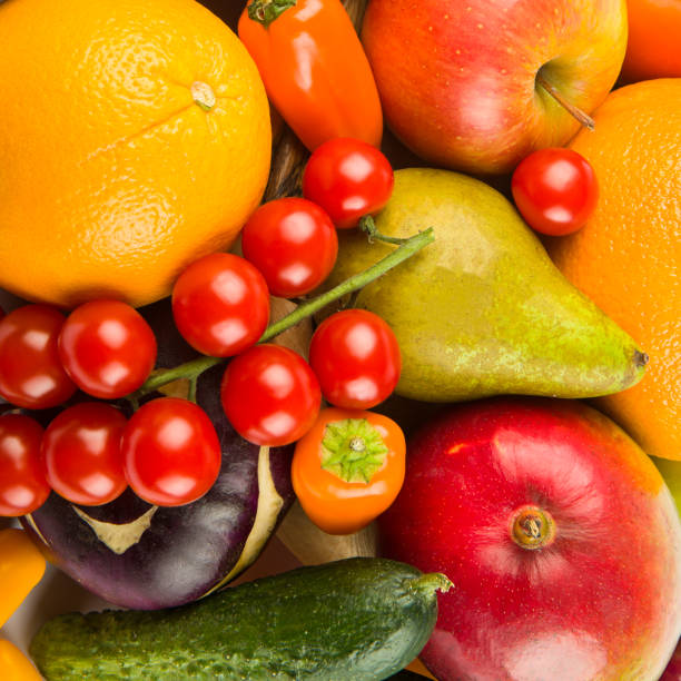 istock Beautiful background of vegetable and fruit. 1715148483