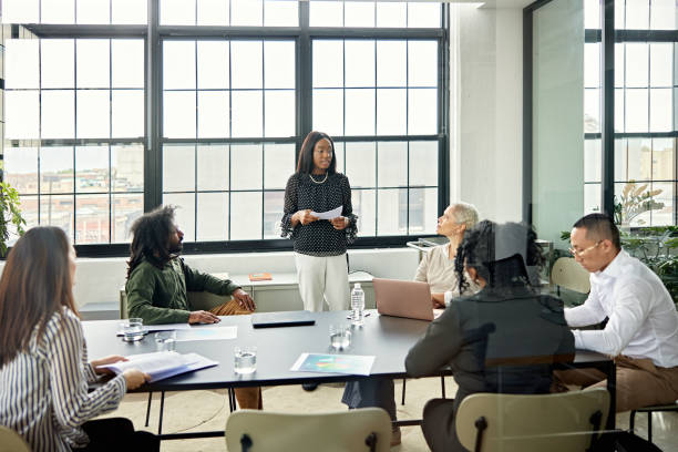 istock Young project manager presenting plans and strategies 1715158289