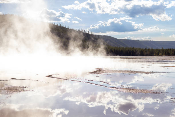 Geyser Grounds in Yellowstone National Park Geyser Grounds in Yellowstone National Park whitesides stock pictures, royalty-free photos & images