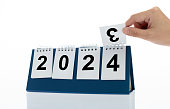 The calendar of new year 2023 change to 2024