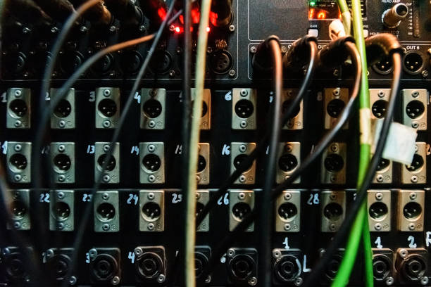 istock Valencia, spain - November 10, 2022: Channel Stage Box with Microphone Preamplifiers in use in a theater. 1715217607