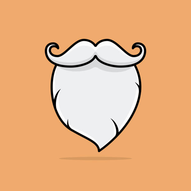 ilustrações de stock, clip art, desenhos animados e ícones de cool beard man cartoon vector icon illustration. - costume mustache child disguise