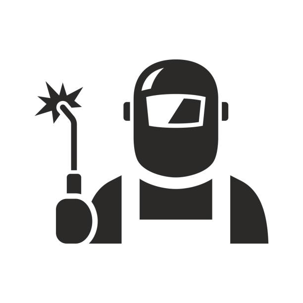 Welder icon. Welding. Vector icon isolated on white background. welding mask stock illustrations