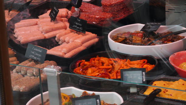 istock Fresh meat on display in a butchers shop window 1715240850