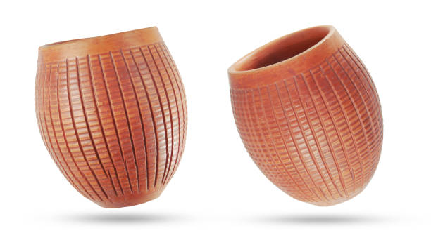 istock Brown clay pot isolated on white background. 1715271246