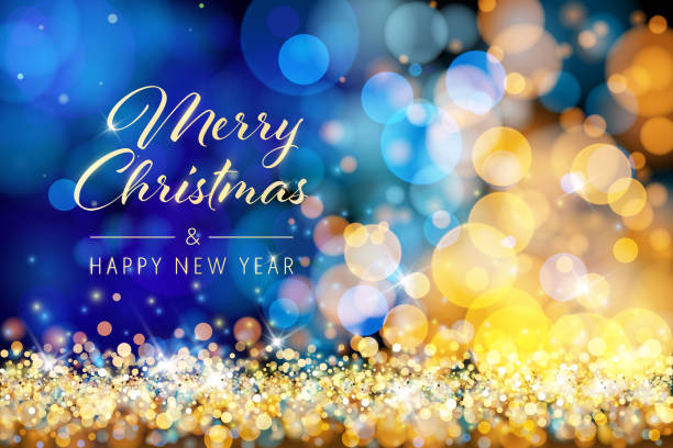 istock Christmas card with glitter and glowing bokeh lights 1715273649