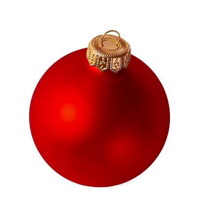 Christmas decor ball red isolated on white background