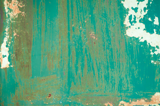 Green iron rusty painted background grunge weathered